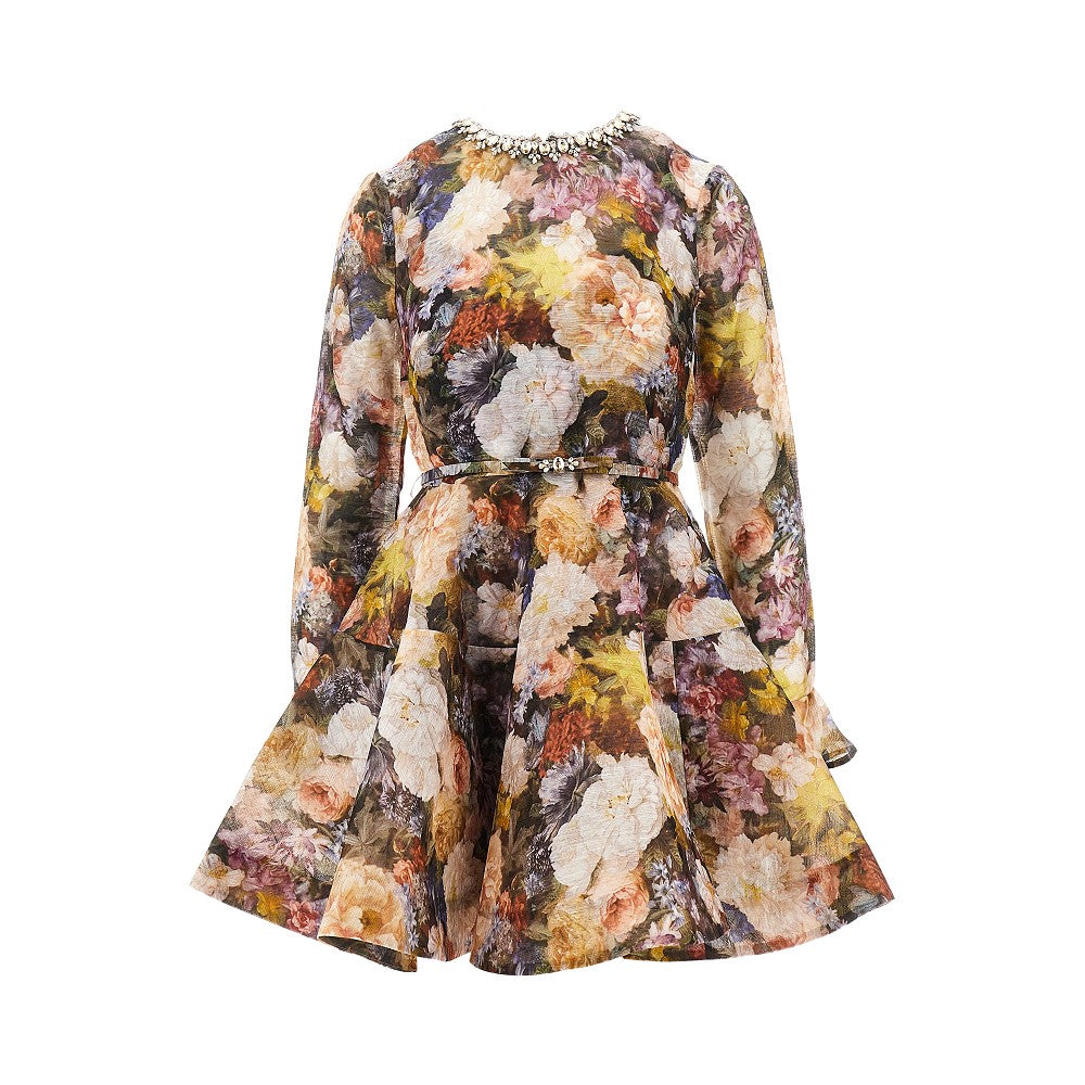 'Alchemy' floral organdy mini dress