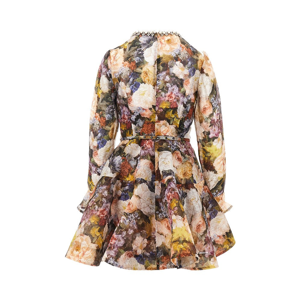 'Alchemy' floral organdy mini dress