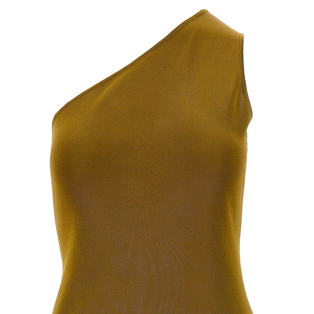One-shoulder silk dress