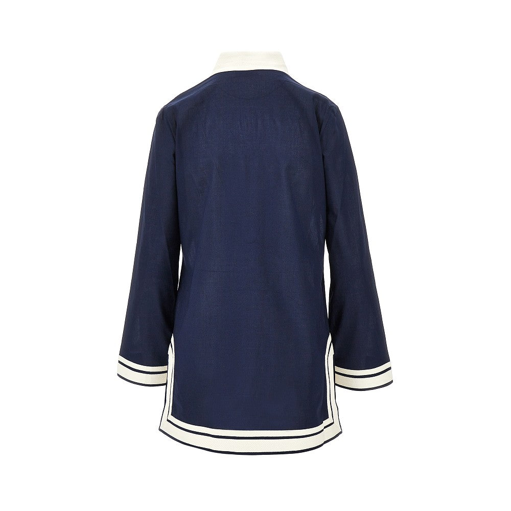 Mini abito tunica in voile di cotone