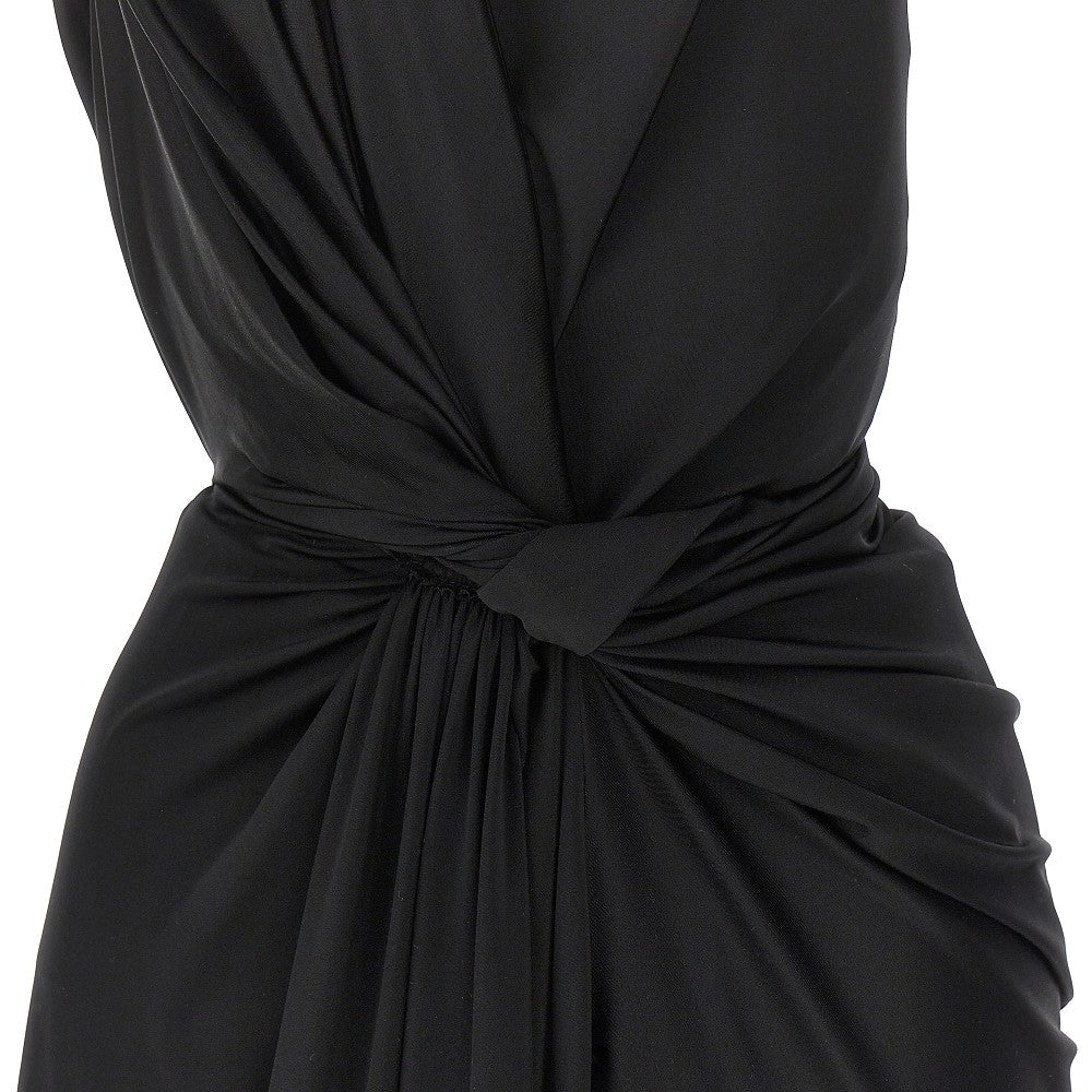 Draped jersey midi dress