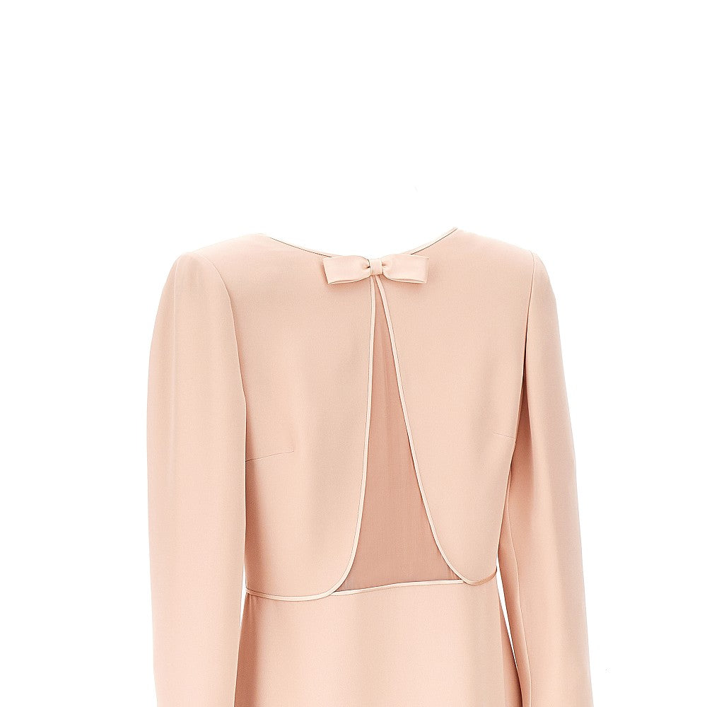 Abito midi in Cady Couture con piume