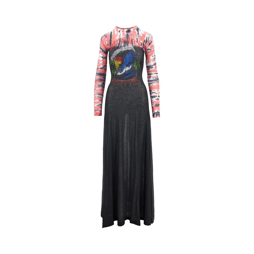 Abito lungo in jersey Extreme Tie Dye