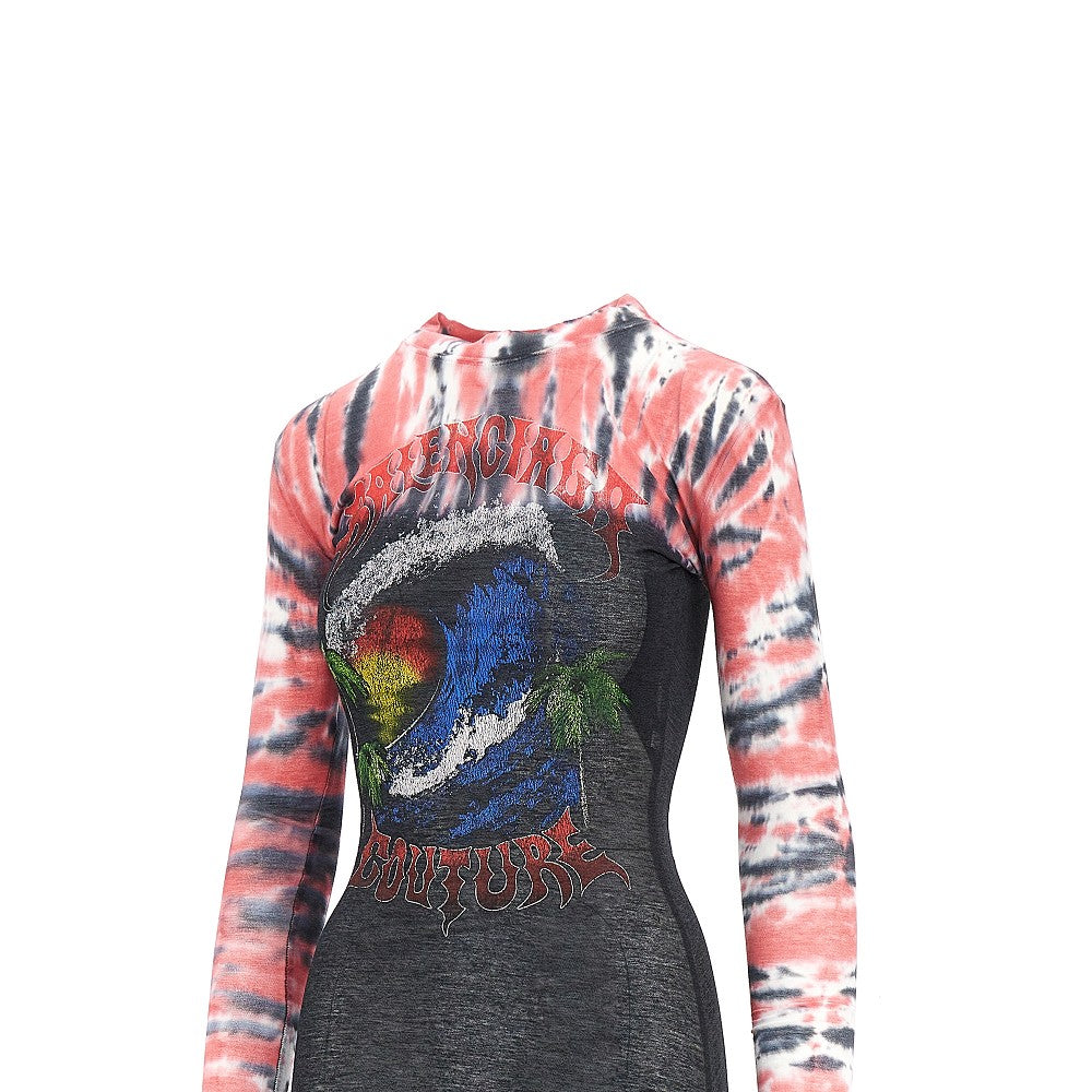Abito lungo in jersey Extreme Tie Dye