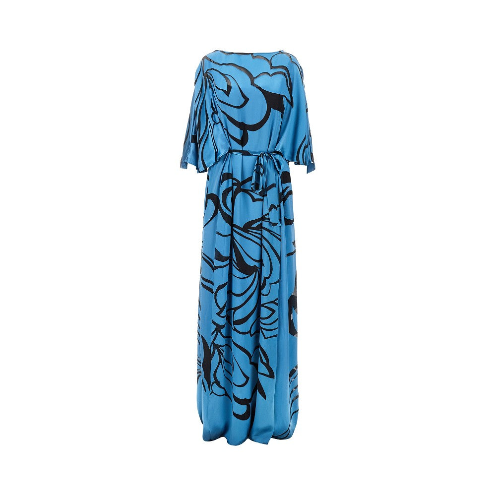 Devoré satin long dress