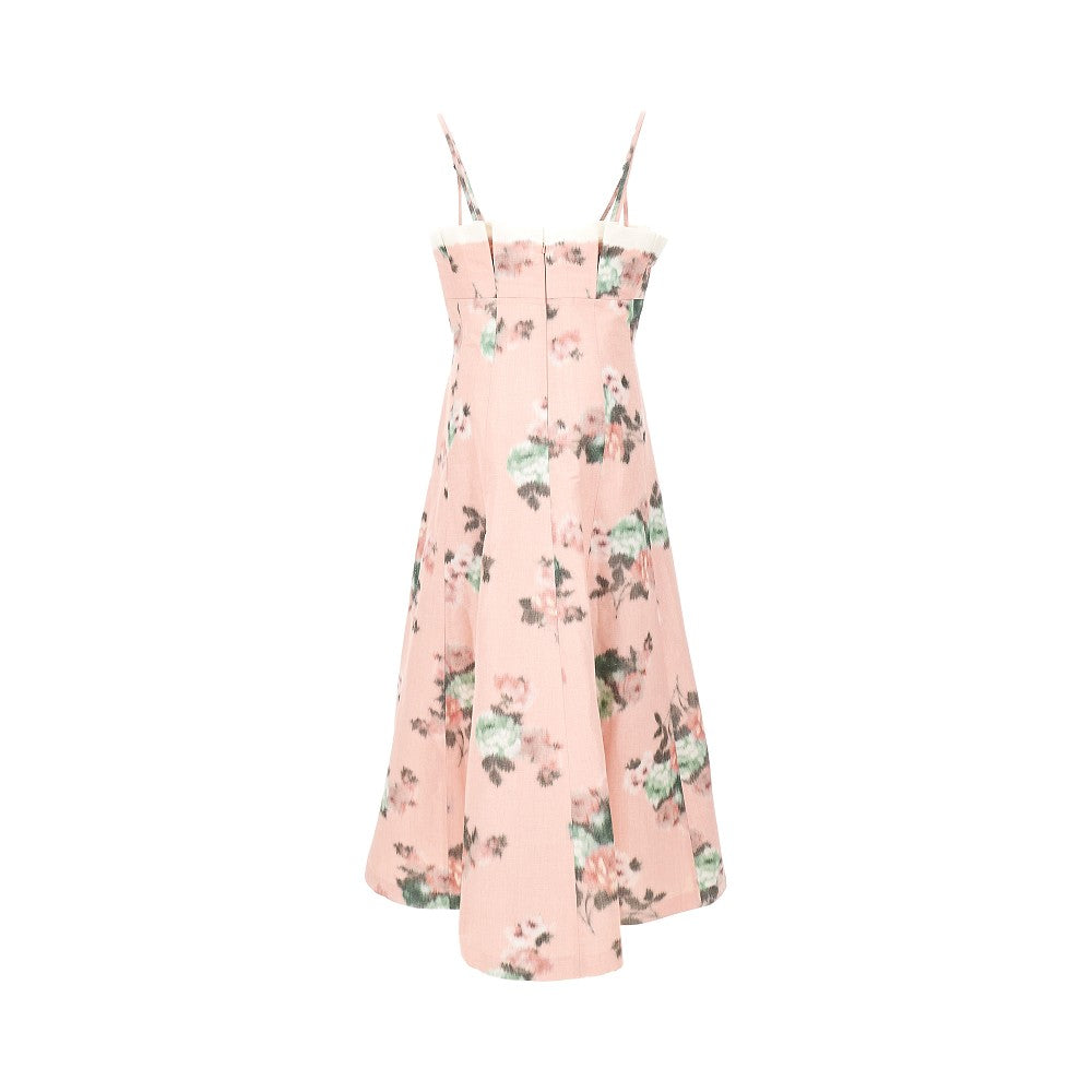 Floral print taffetà dress