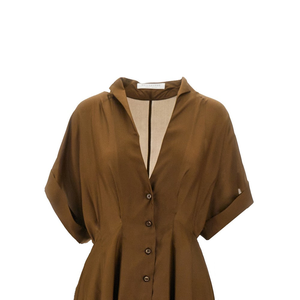 Washed habotai silk midi dress