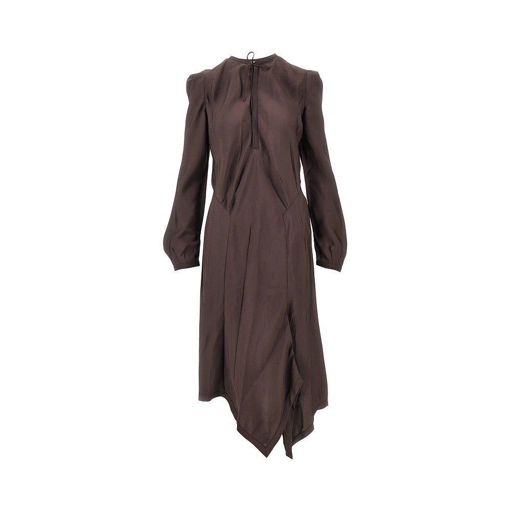 Creased effect twill dress