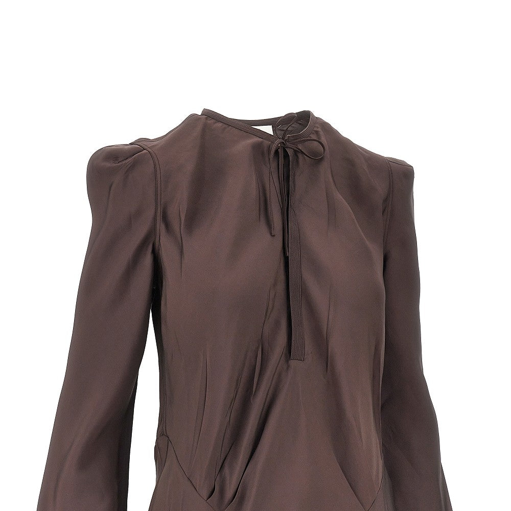 Creased effect twill dress