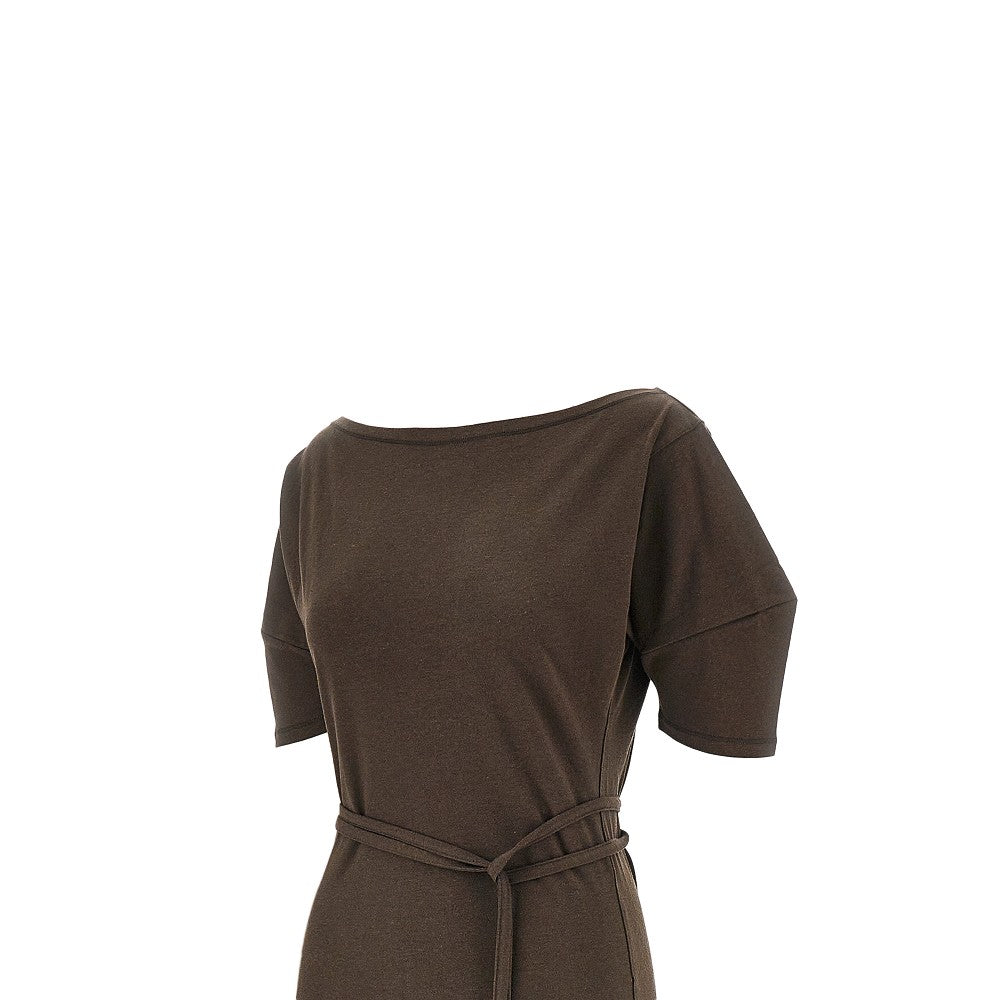 Abito midi off-the-shoulder in jersey