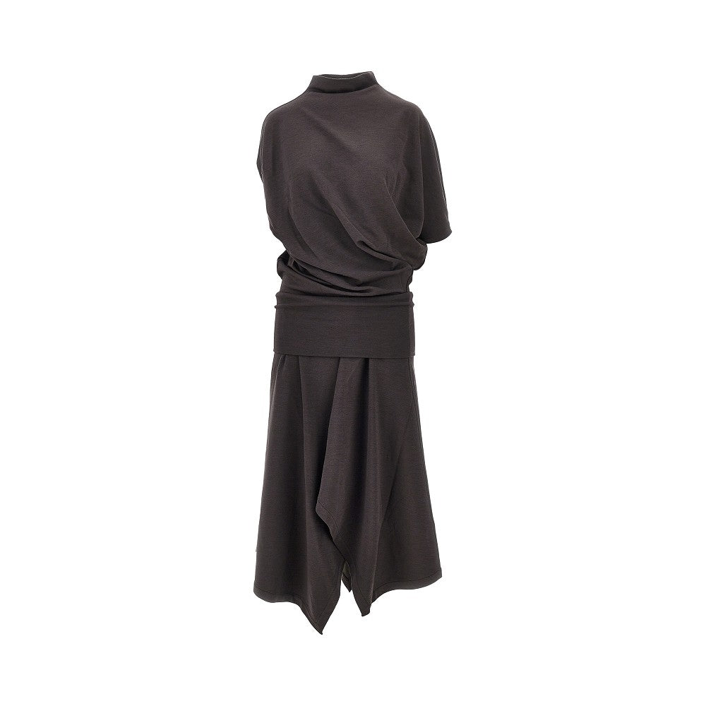 'Twisted' wool-blend jersey dress