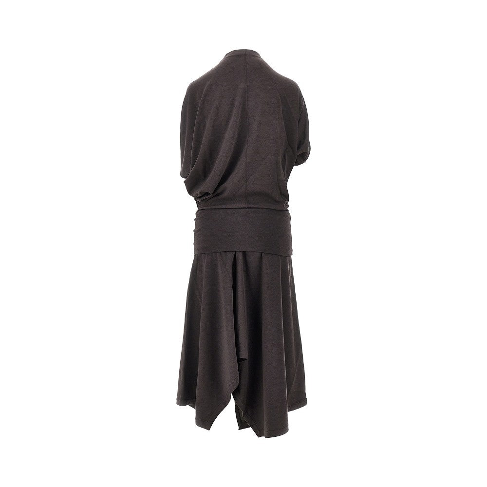 'Twisted' wool-blend jersey dress