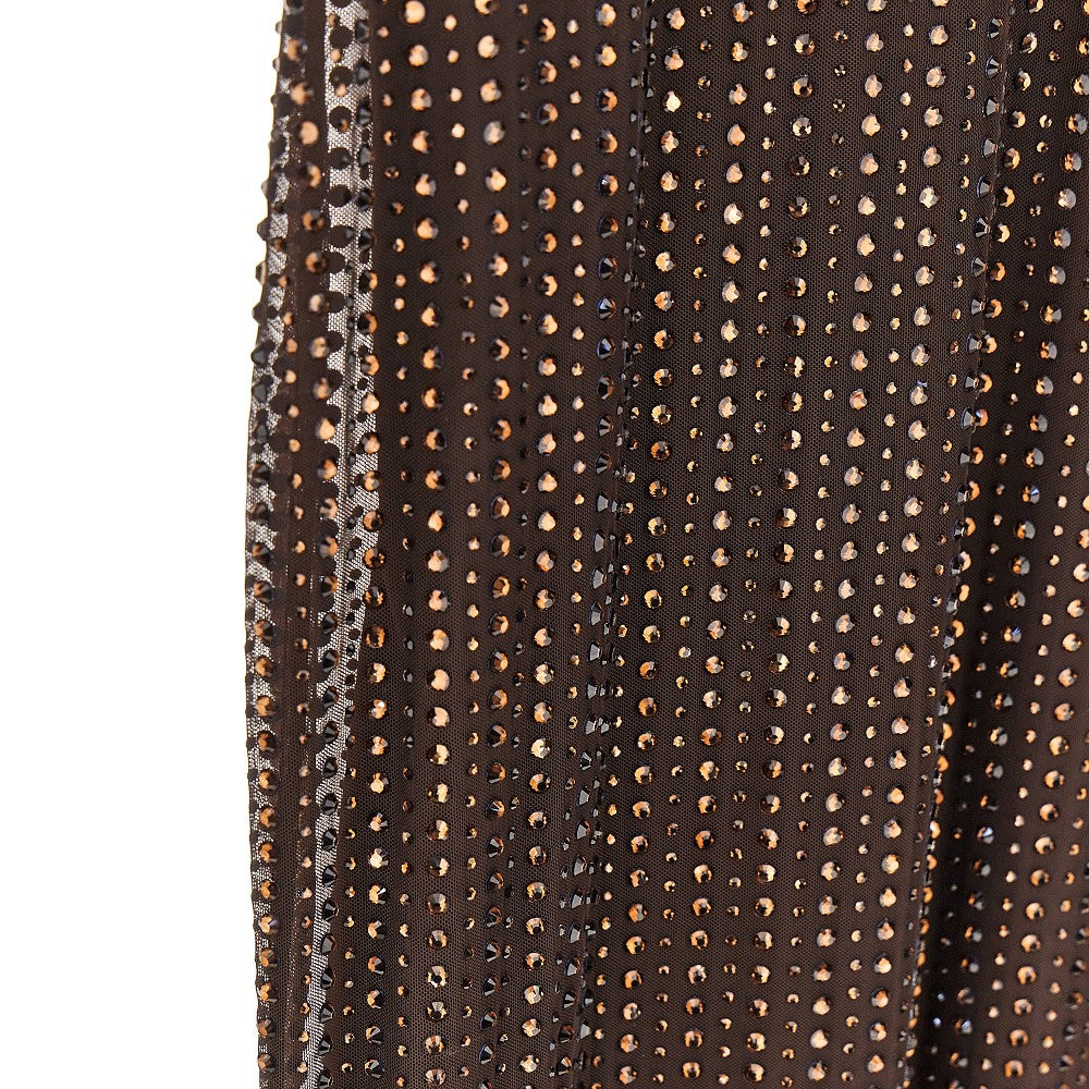Mini abito in microfibra con strass
