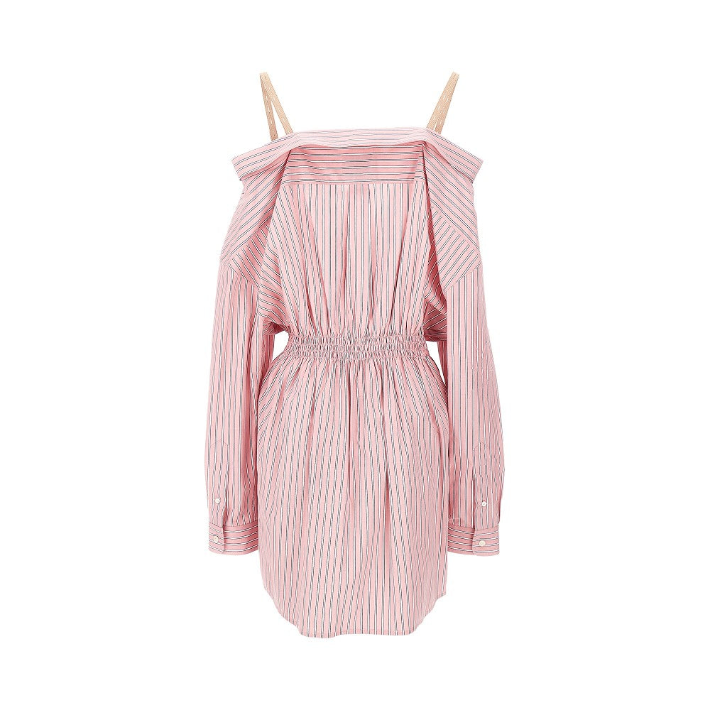 Striped poplin shirt dress