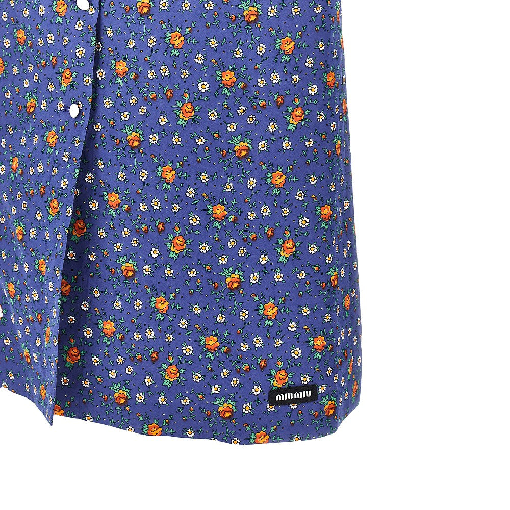 Floral poplin mini dress