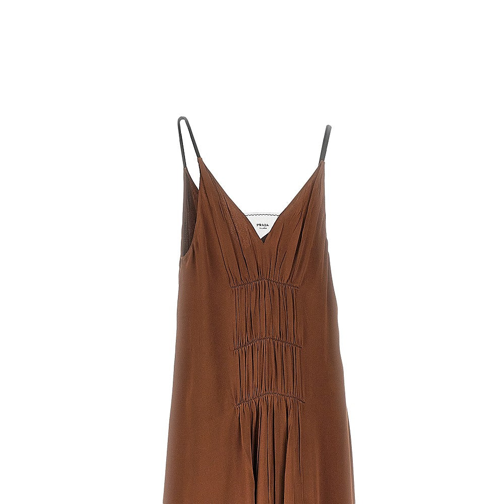 Crêpe satin midi dress