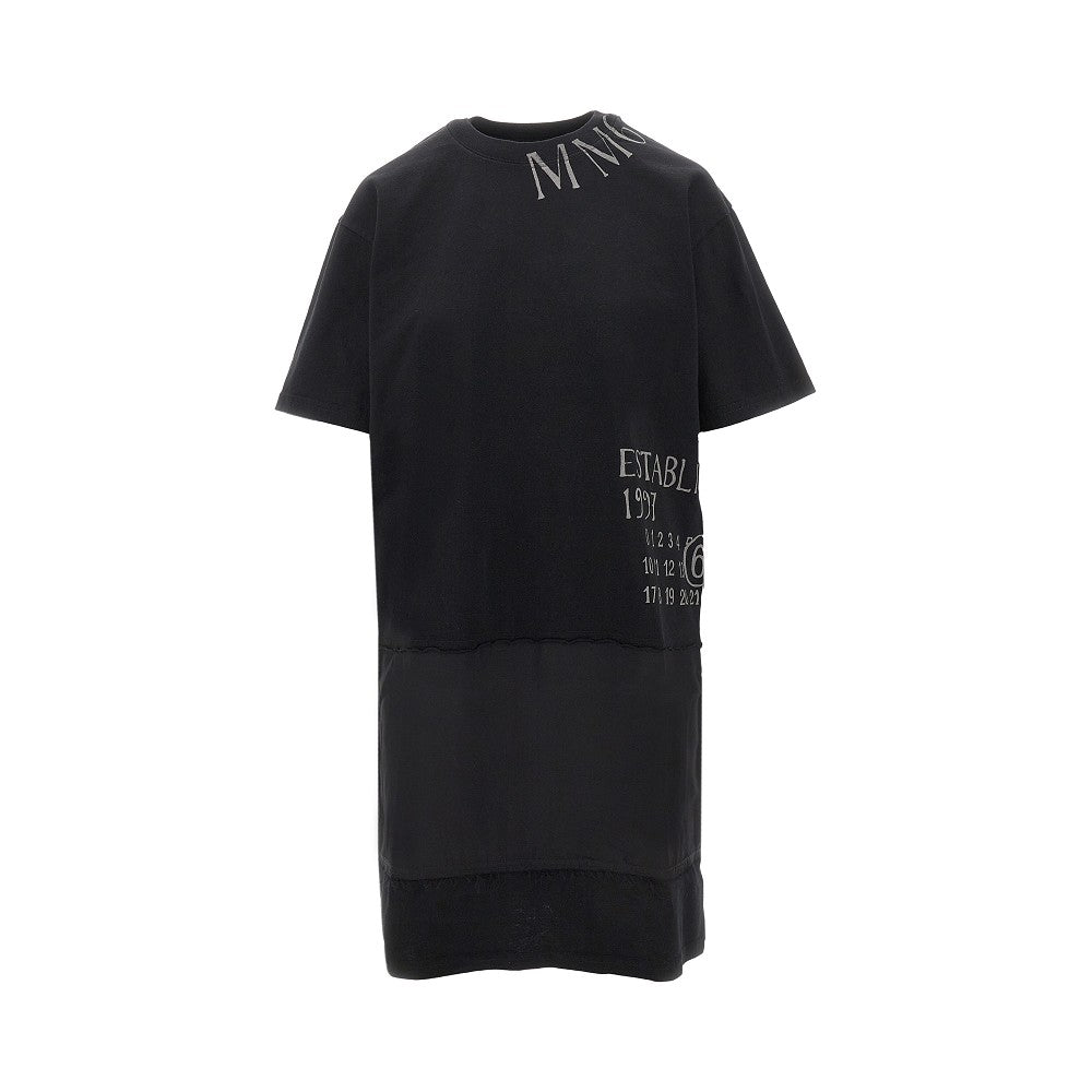 Logo print mini tee dress