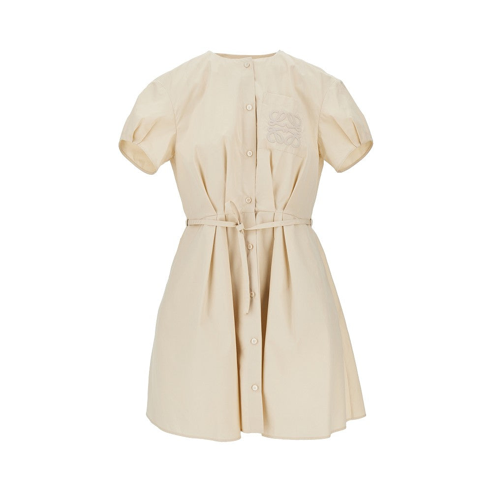 Cotton mini shirt dress