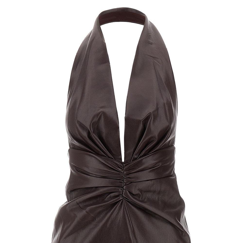 'Zendaya' vegan leather midi dress
