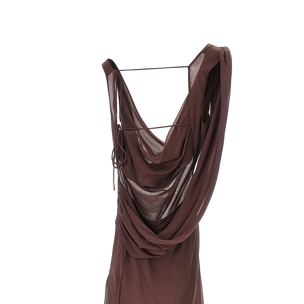 'Minerva' stretch georgette long dress