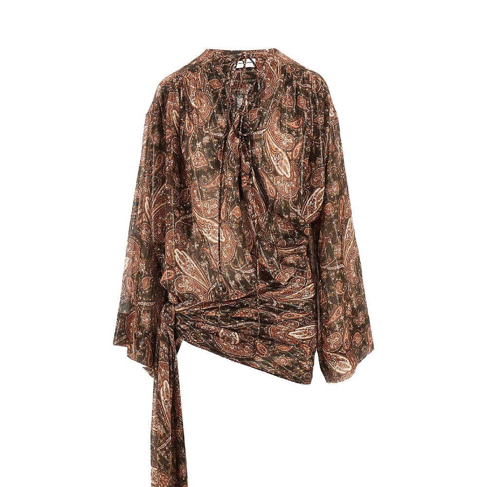 Mini abito 'Indira' in georgette Paisley