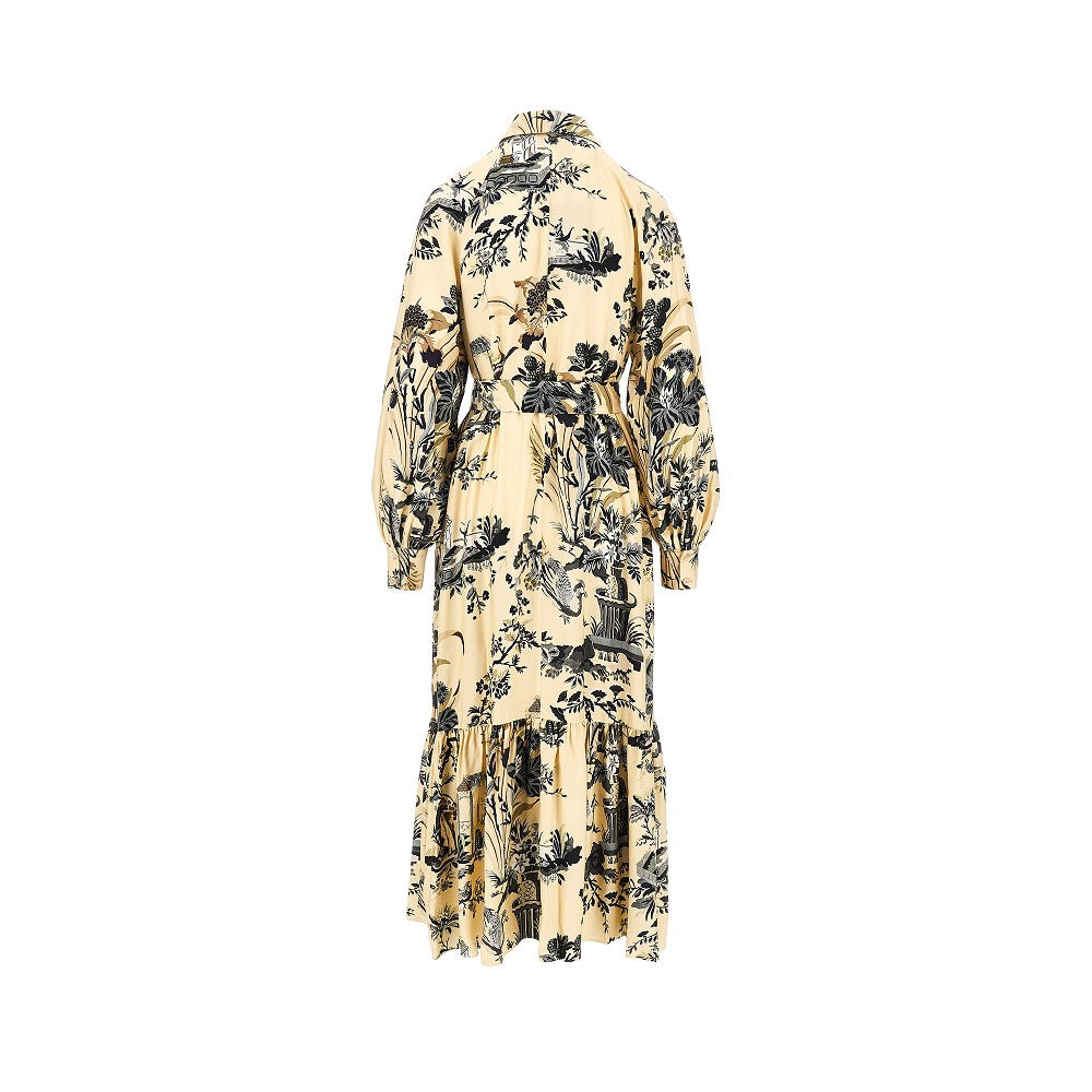 Viscose twill long dress