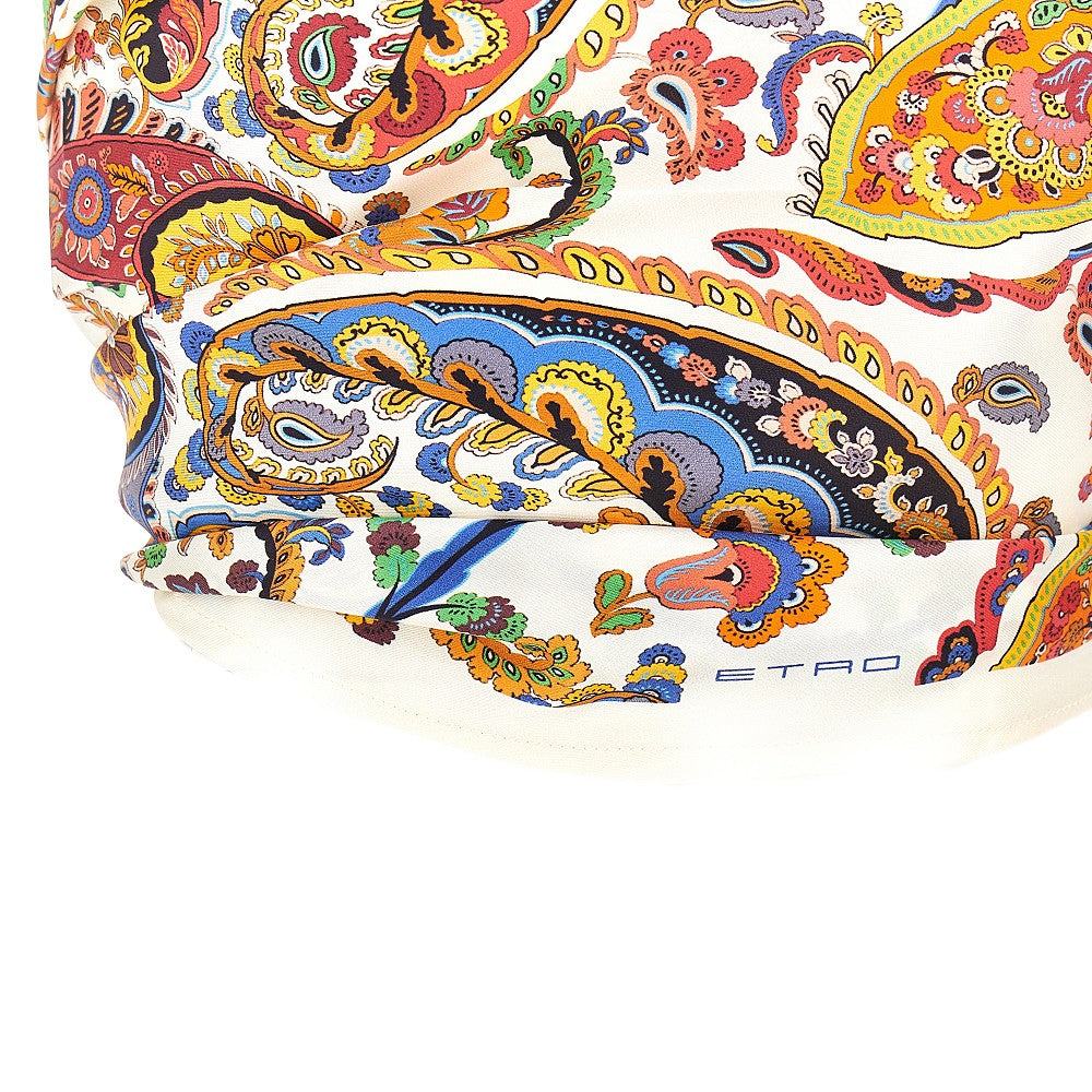 Top foulard in seta Paisley floreale