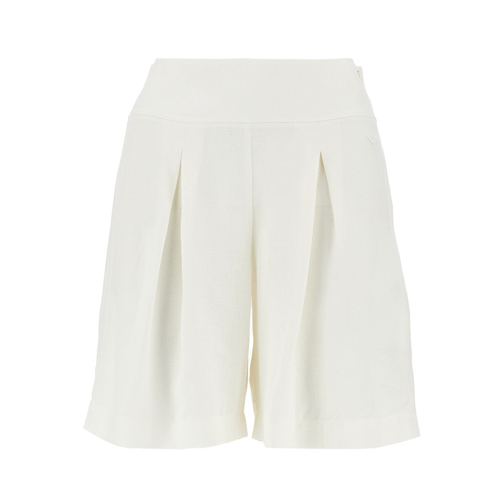 Viscose and linen shorts