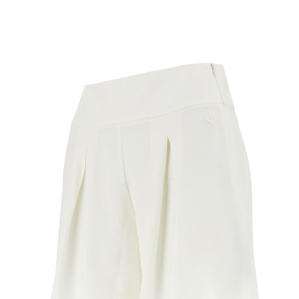 Viscose and linen shorts