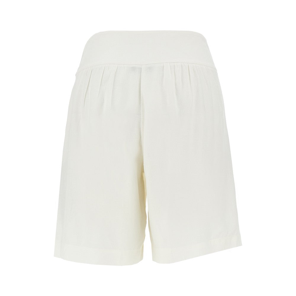 Viscose and linen shorts