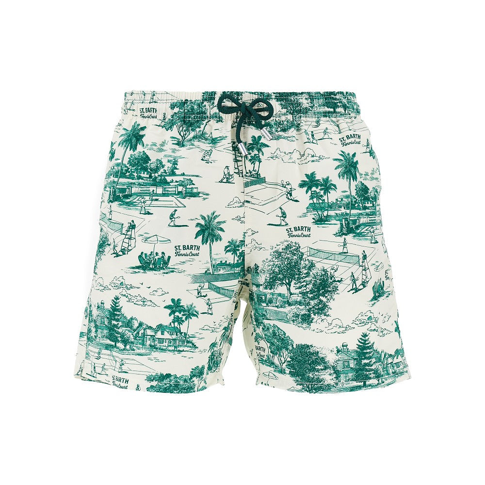Bermuda mare stampa 'Tennis Toile'