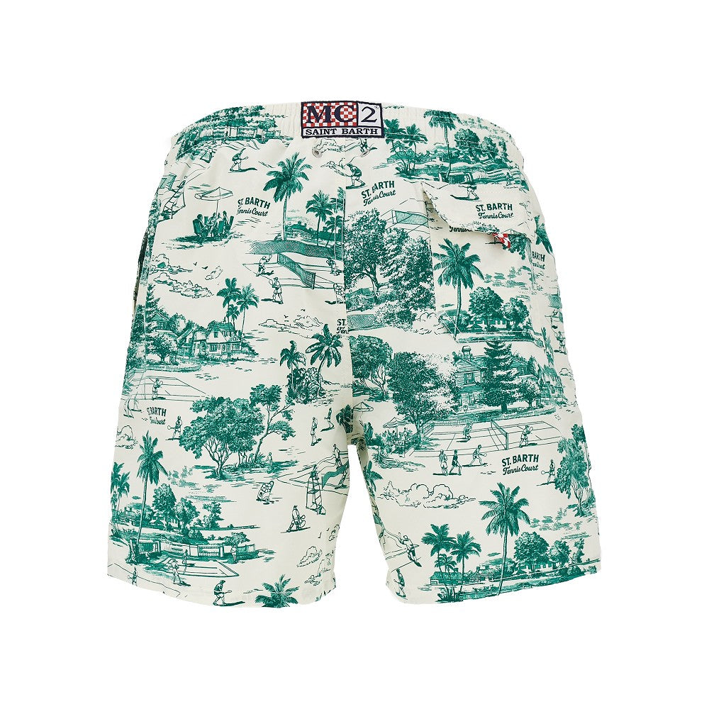 Bermuda mare stampa 'Tennis Toile'