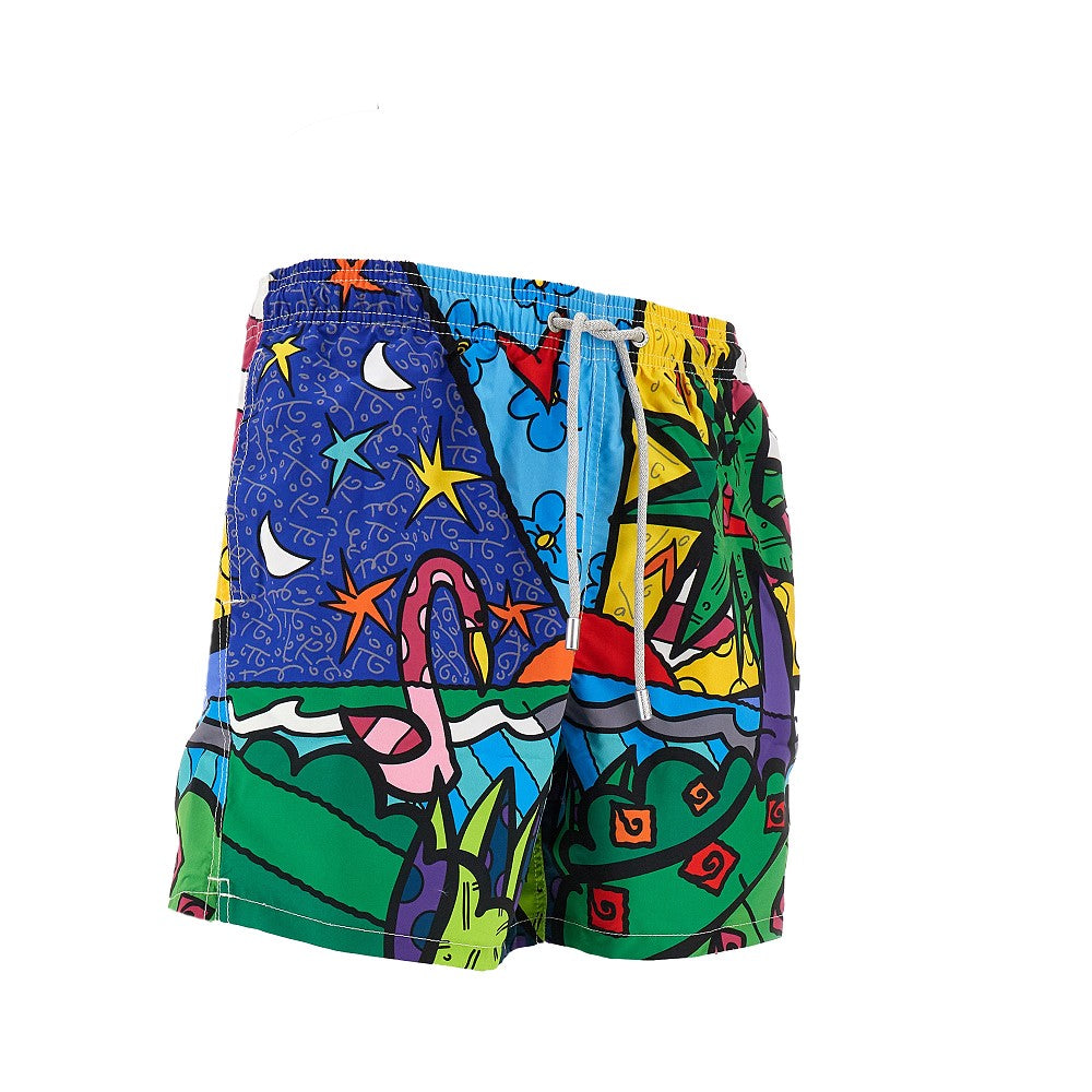 Britto Beach print swim shorts