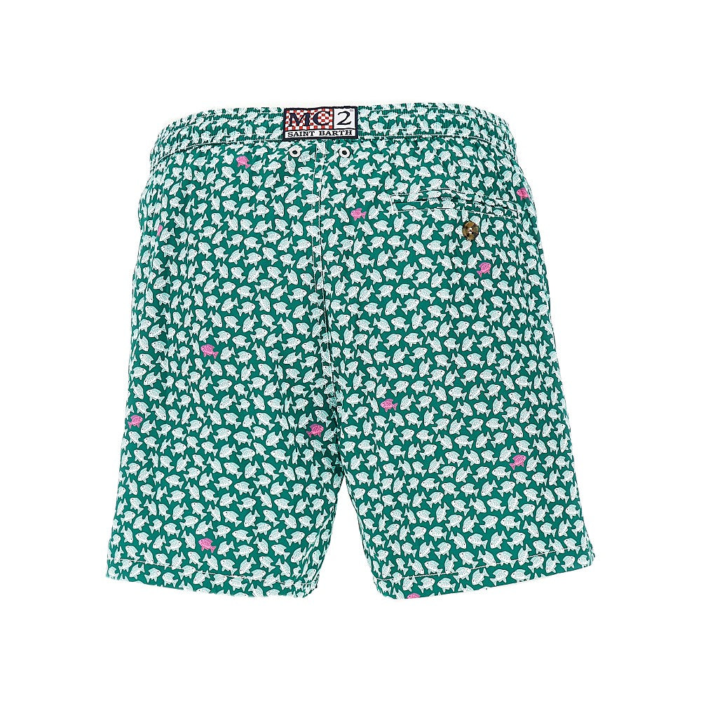 Bermuda mare con stampa Seafish