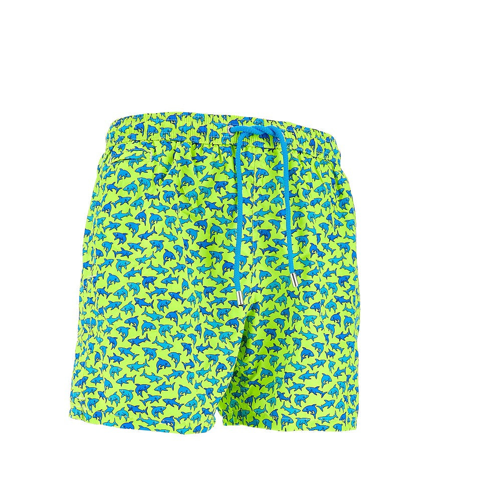 Shark Trouble print swim shorts