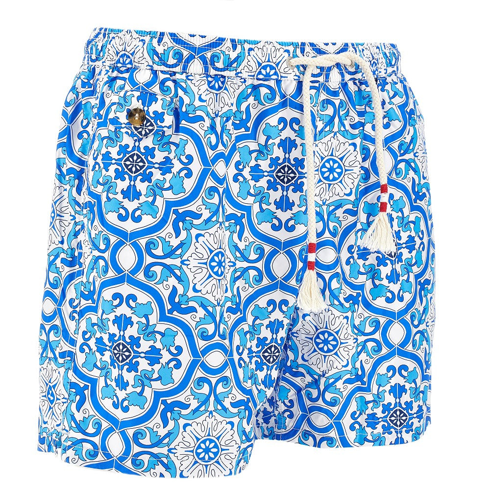 &#39;Sicily Tile&#39; print swim shorts