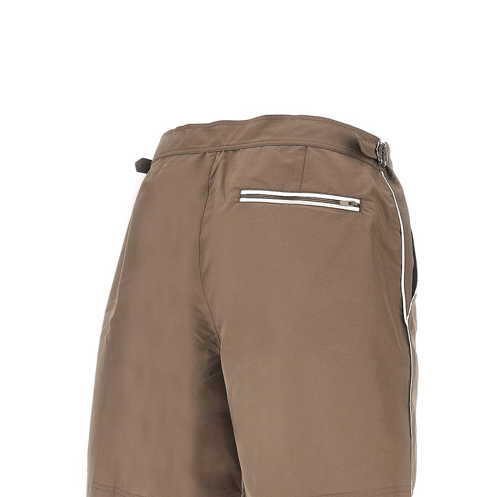 Nylon swimshorts with logo embroidery