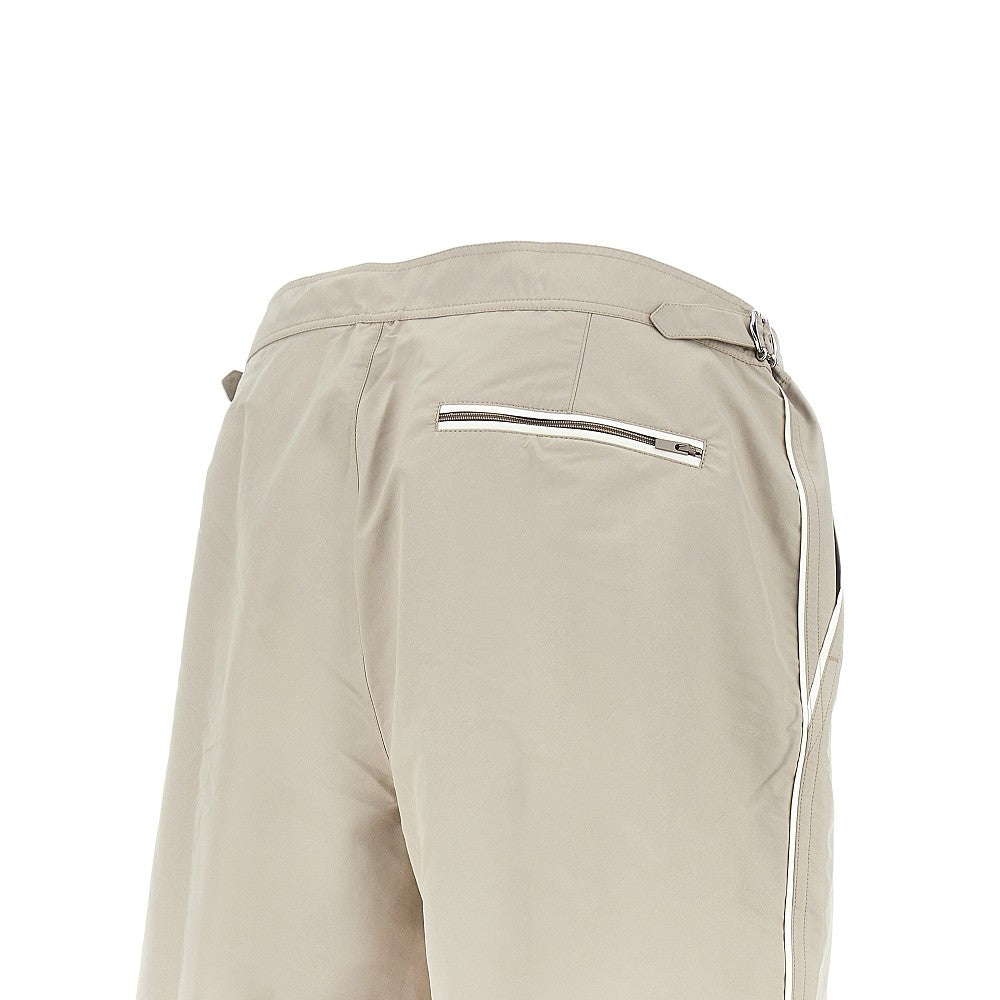 Bermuda mare in nylon con logo ricamato