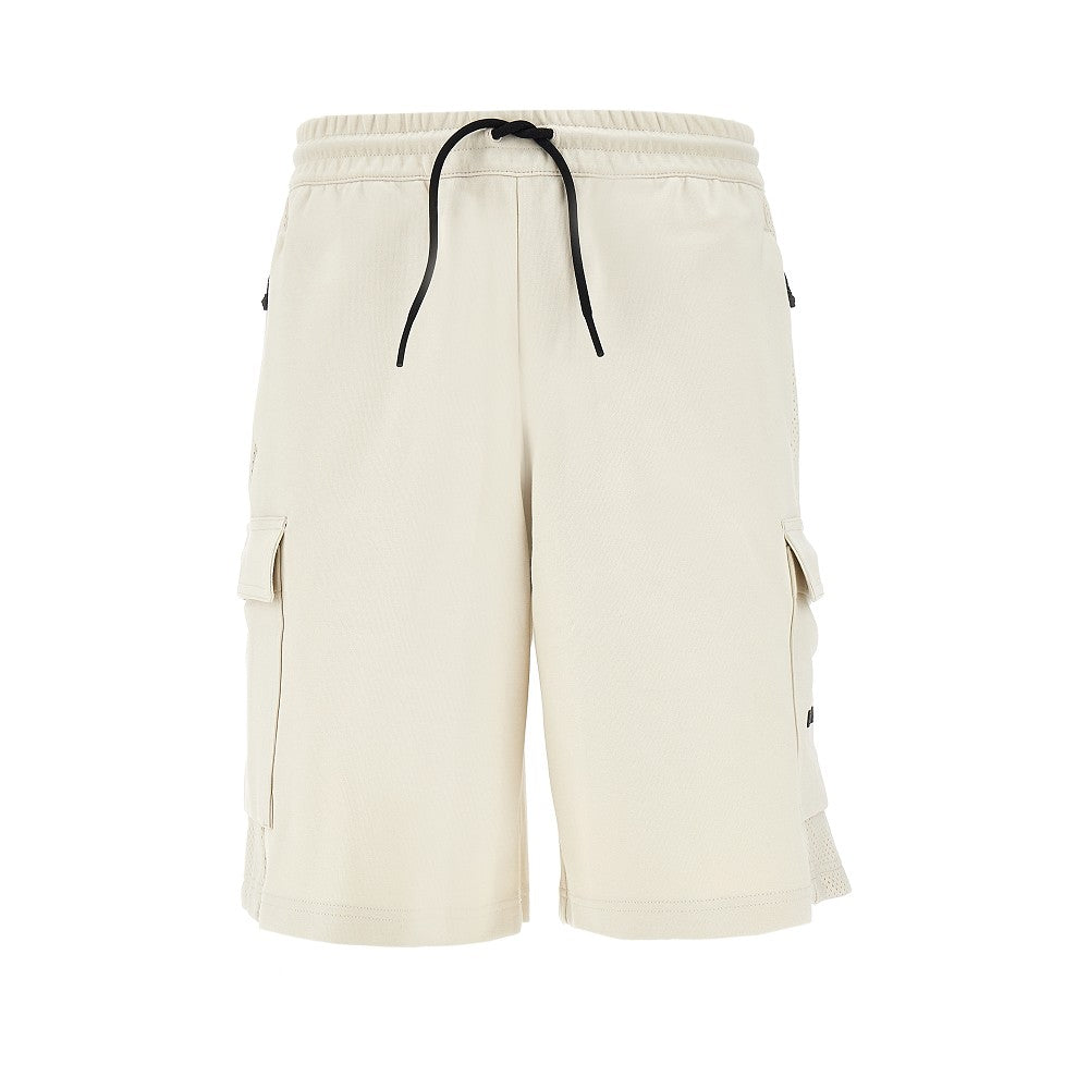 Bermuda cargo in felpa con inserti in mesh