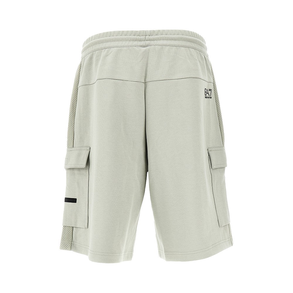 Cargo sweatshorts with mesh inserts