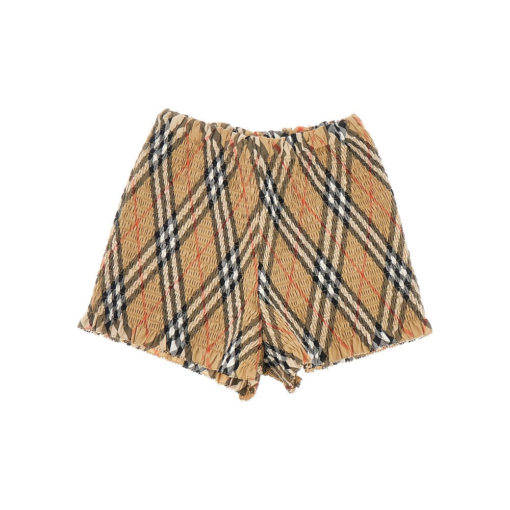 Smocked Check shorts