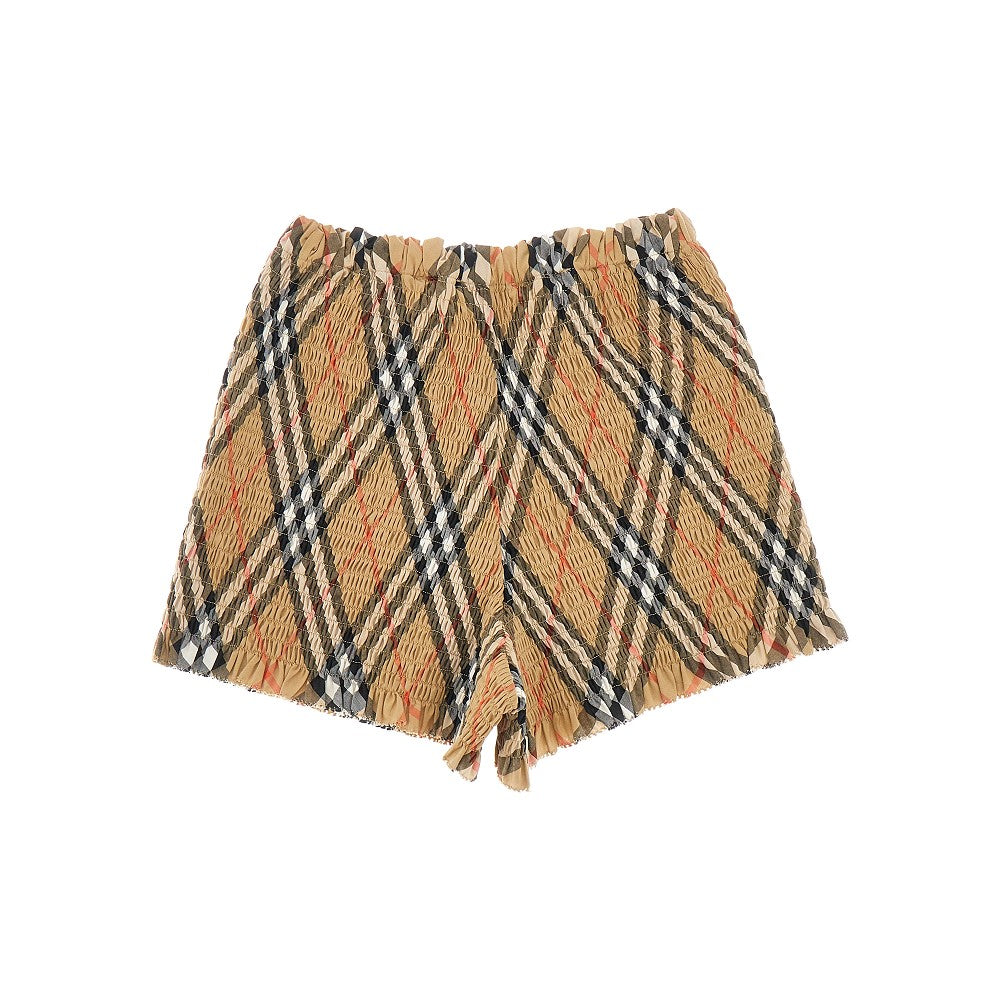 Smocked Check shorts