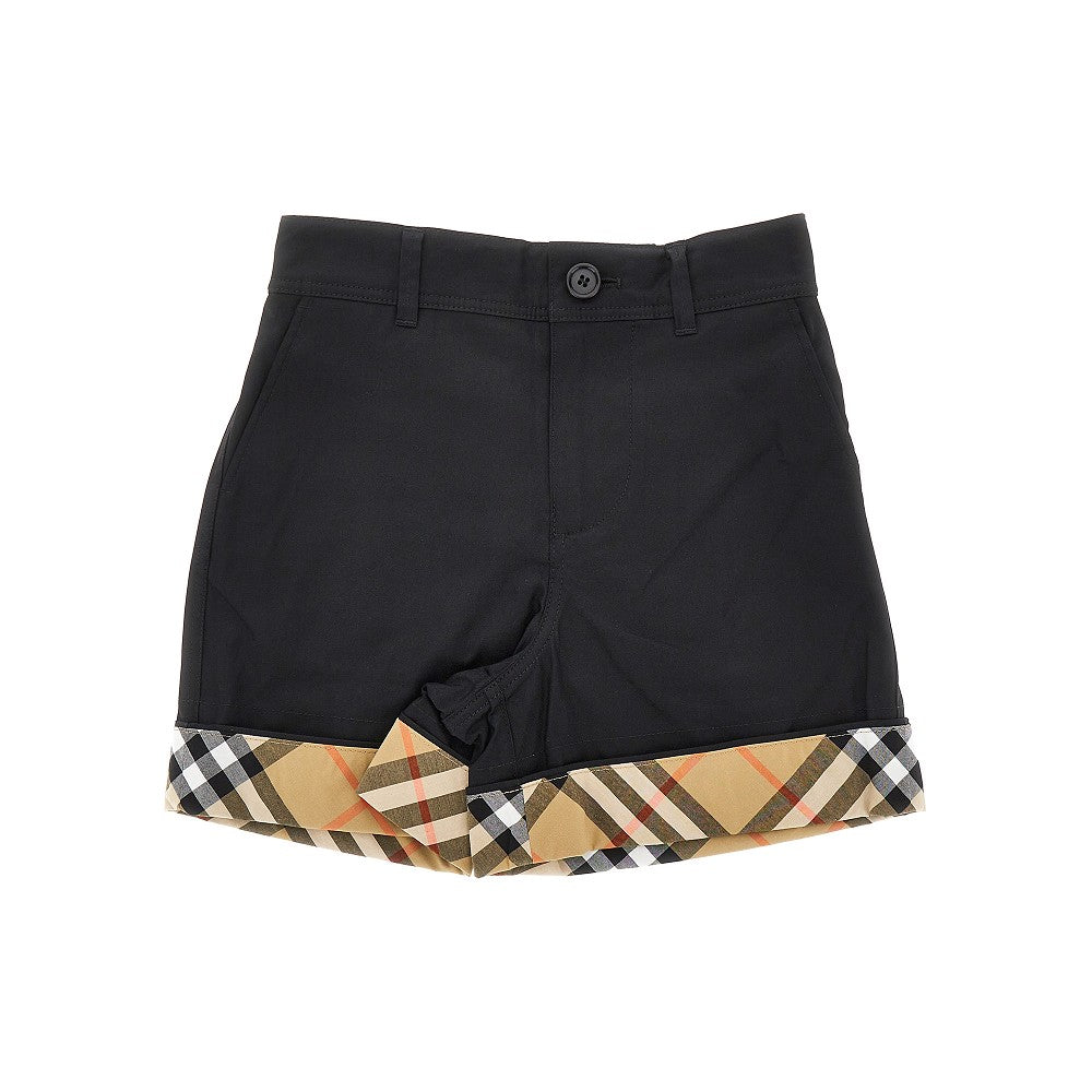 Bermuda in cotone con risvolto Check