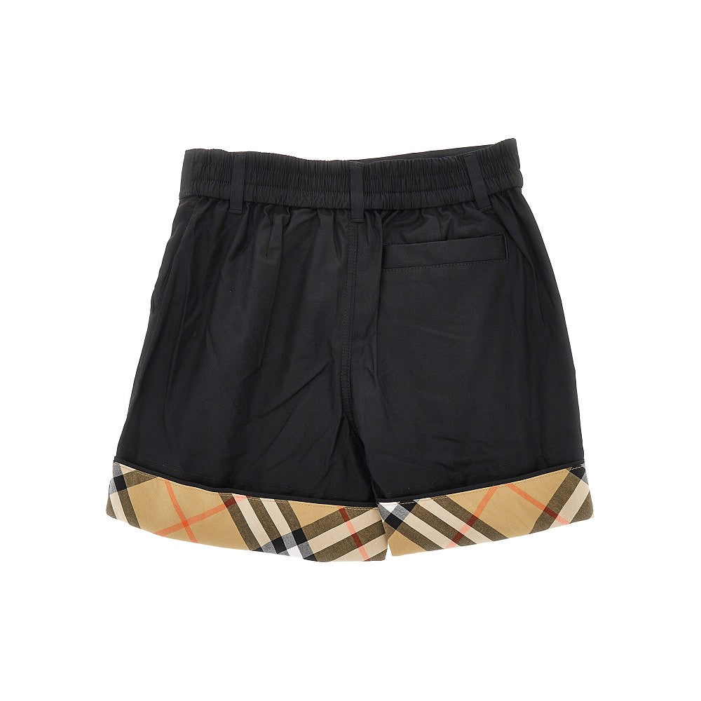 Bermuda in cotone con risvolto Check