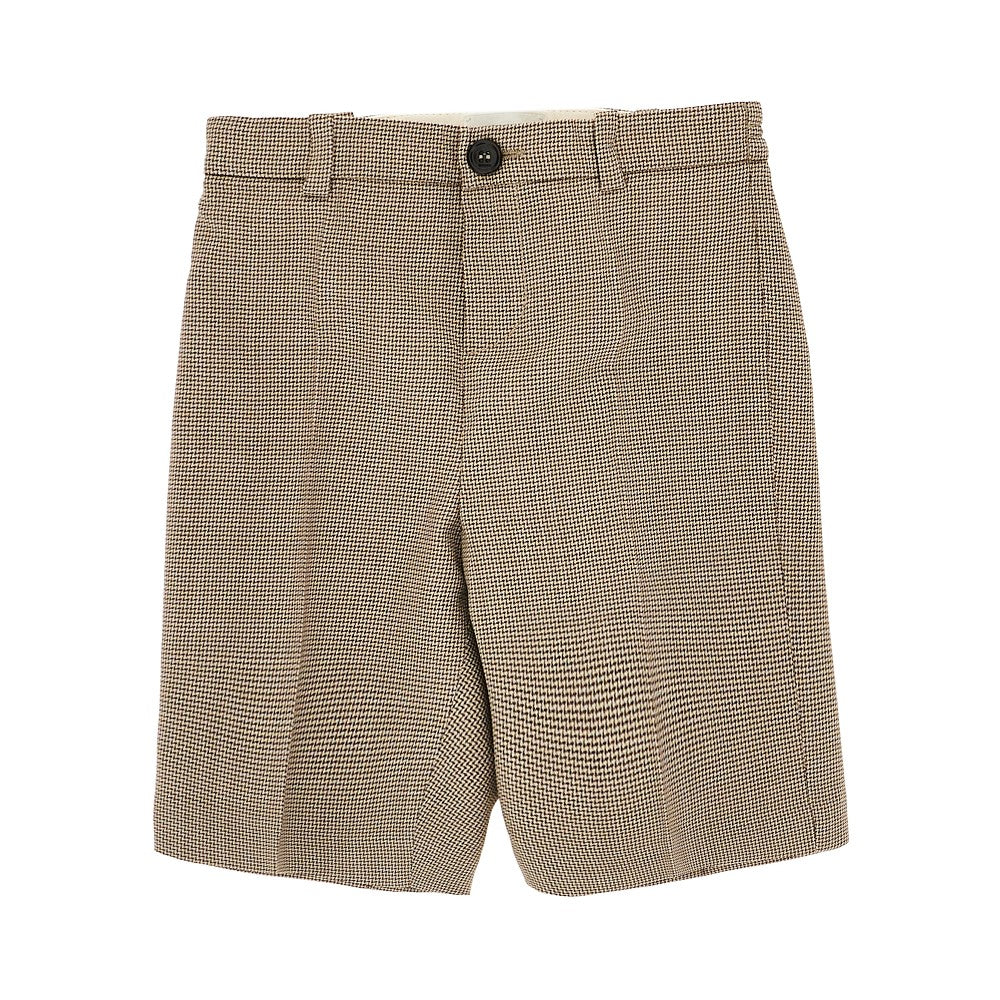 Pantalone in misto lana vergine pied-de-poule