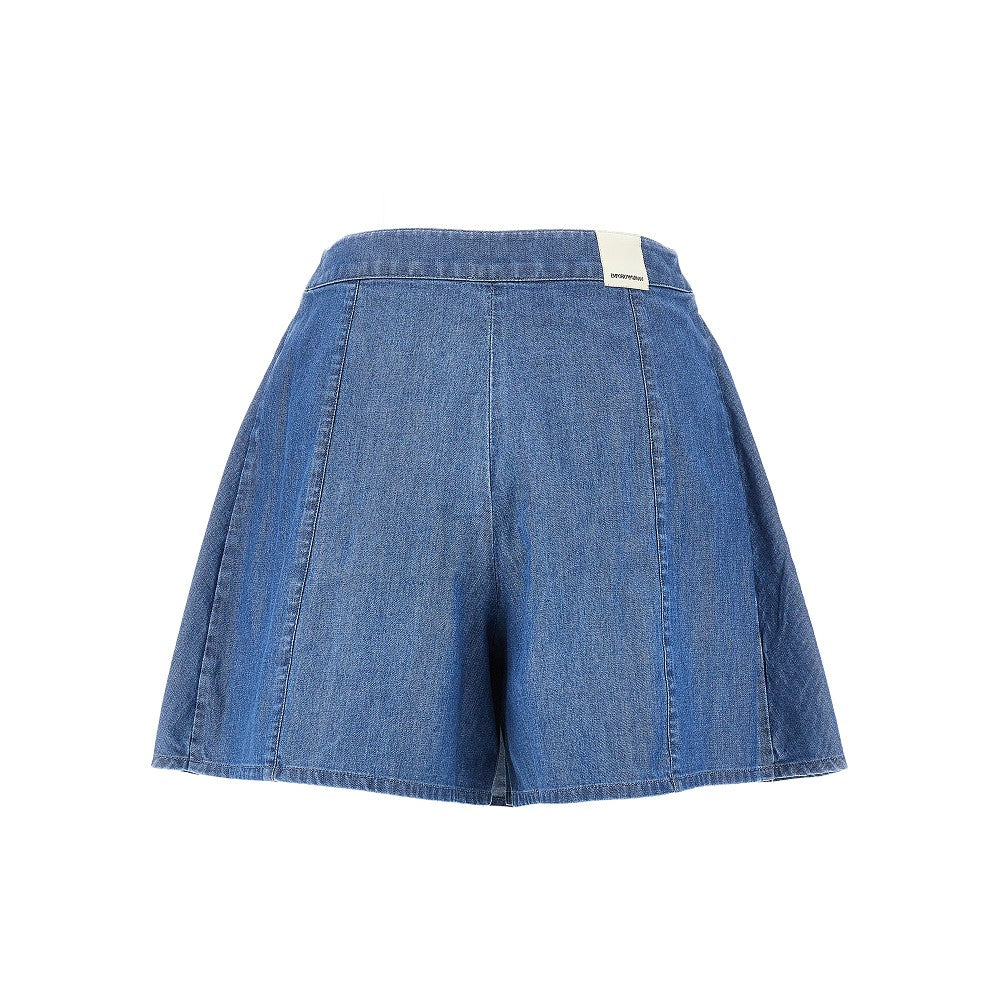 Check print satin skorts