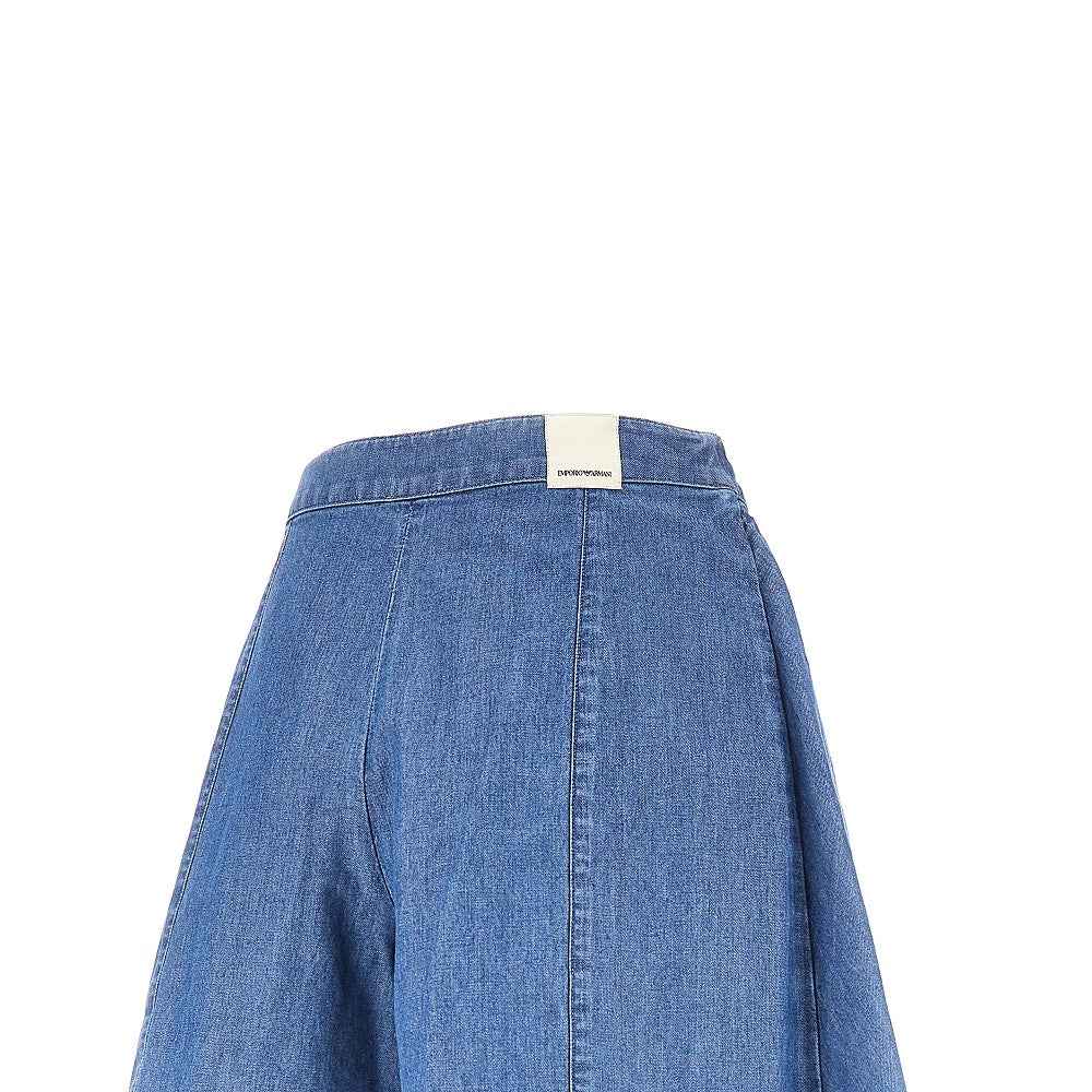 Check print satin skorts