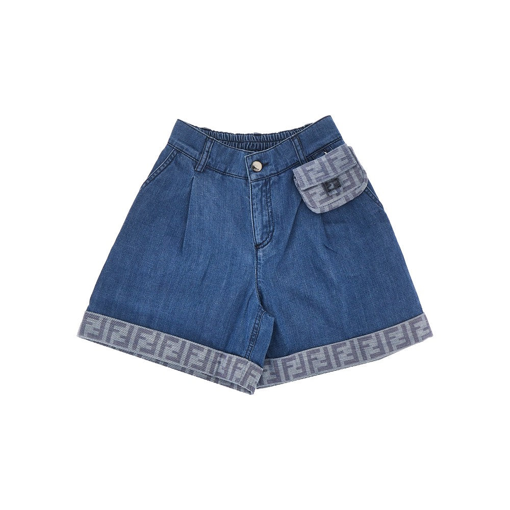 Shorts in denim con pouch Baguette
