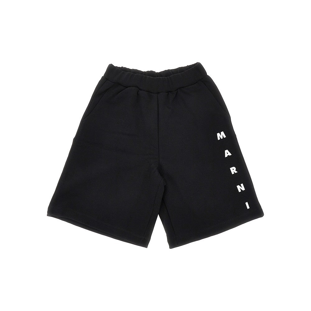 Bermuda in cotone con stampa logo