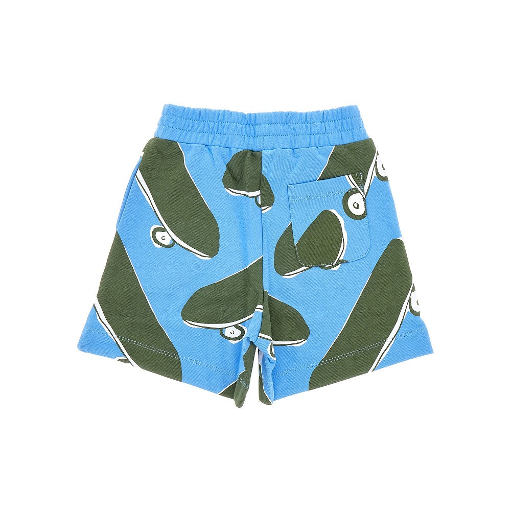 Bermuda in felpa con stampa Skateboard